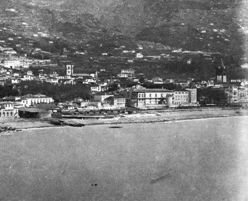 Vista da bateria das Fontes e do palácio de São Lourenço - Funchal - c.1870
