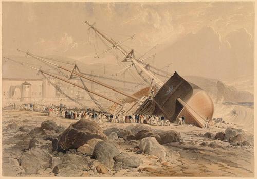 Wreck of the Dart - Sketched on the Morning after the Storm of the 25th Octr 1842 - Emily Geneviève Smith - 1842